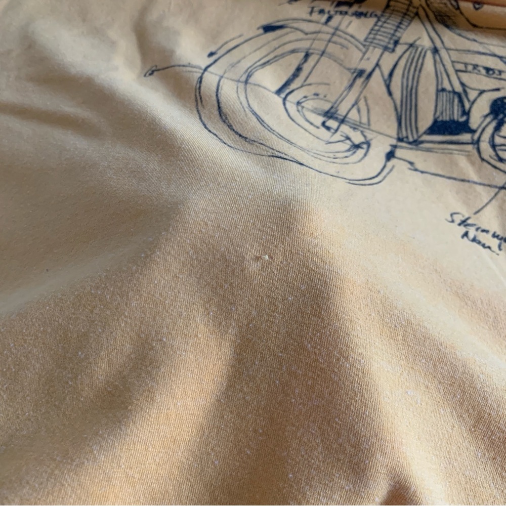 Women’s Large BMW Motorrad Mustard Yellow Motorcycle Sketch Graphic T-Shirt - Picture 4 of 8